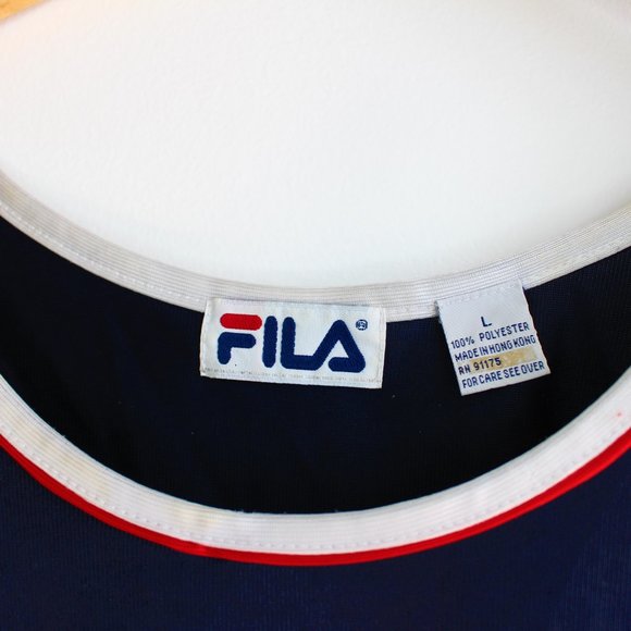 Vintage 80's Fila Blue & Red Basketball Tank Top - Picture 6 of 6